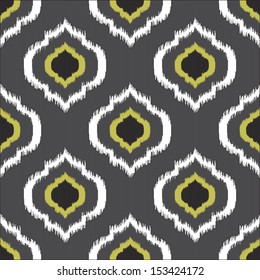 Ikat seamless pattern for web design or home decor, feather seamless illustration