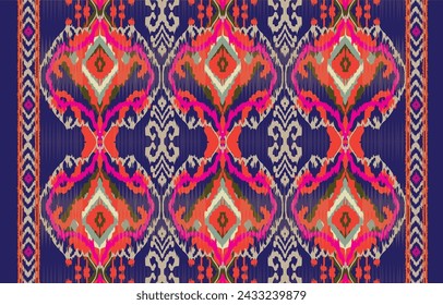 Ikat seamless pattern.Geometric ethnic element on white background. Aztec style.folk and native style.Abstract vector illustration.design for ikat pattern,textile,fabric,clothing,background,wallpaper.
