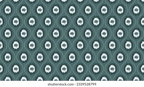 Ikat seamless pattern.Green cycle  ethnic oriental seamless pattern traditional background. Aztec style,embroidery,abstract,vector,illustration.design for texture,fabric,print.