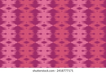 Ikat seamless patterns on pink background. sarong inspired seamless geometric pattern. Design for background,carpet,wallpaper,clothing,wrapping,Batik,fabric,Vector illustration.embroidery style.