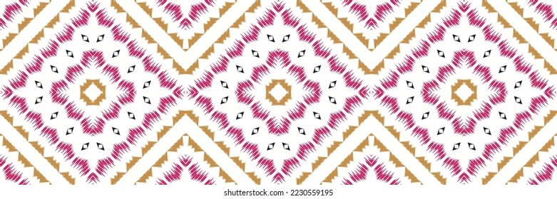 Ikat seamless Scandinavian embroidery, ikat seamless pattern tribal backgrounds, Fashion pattern Digital textile Asian Design for Prints Fabric saree Mughal Swaths texture Kurti Kurtis Kurtas