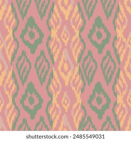 Ikat, seamless, traditional ethnic, Thai pattern, fabric pattern for textiles, rugs, wallpaper, clothing, sarong, batik, wrapping, embroidery, print, background, cover, illustration, vector,ikat