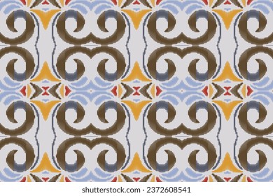 Ikat Seamless Tribal Abstract Geometric Traditional Ethnic Oriental Design for the Background. Folk Embroidery, Indian, Scandinavian, Gypsy, Mexican, African Rug, Wallpaper.