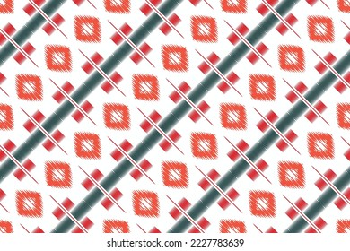 Ikat fondo tribal sin fisuras Patrón sin inconvenientes. Étnica Geométrica Batik Ikkat Vector digital Diseño para imprentas Saree de tela Mughal símbolo de pincel Swath textura Kurti Kurtis Kurtas Kurtas