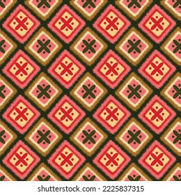 Ikat seamless Vector pattern With Tile Repeat 