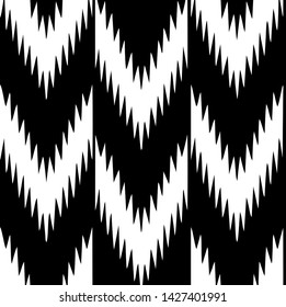 Ikat Seamless Zigzag Chevron Background Pattern - Vector