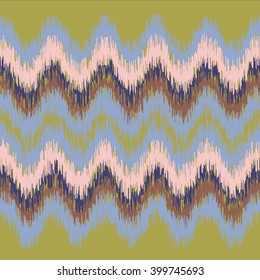 Ikat Seamless Zigzag Chevron Background Pattern