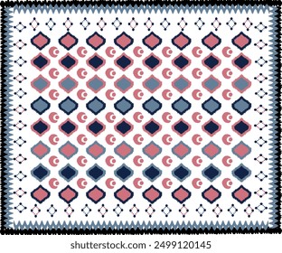 Ikat square,Geometric Ethnic traditional seamless, Ethnic abstract ikat art ,Native American Indian, pattern design for background ,curtain, carpet, wallpaper, clothing, wrap, illustration.