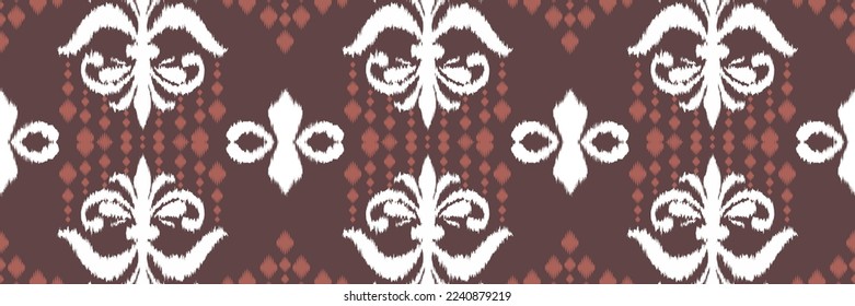 Ikat stripes batik textile seamless pattern digital vector design for Print saree Kurti Borneo Fabric border brush symbols swatches cotton
