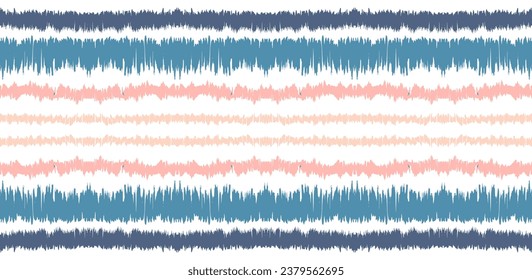 Ikat stripes seamles pattern. Nordic style. Striped beach towel. Geometric abstract illustration, wallpaper. Tribal ethnic vector texture. Aztec style. Folk embroidery. Scandinavian, African rug.