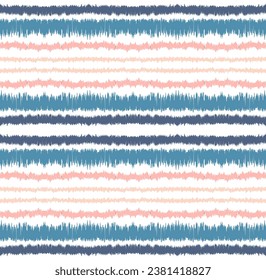 Ikat stripes seamles pattern. Nordic style. Striped beach towel. Geometric abstract illustration, wallpaper. Tribal ethnic vector texture. Aztec style. Folk embroidery. Scandinavian, African rug.