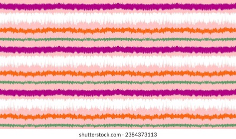 Patrón de rayas de ikat. Estilo nórdico. Toalla de playa rayada. Ilustración geométrica abstracta, fondo de pantalla. Textura vectorial étnica tribal. Estilo azteca. bordado popular. Escandinavia, alfombra africana.