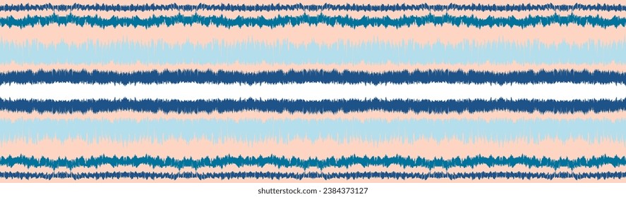 Ikat stripes seamles pattern. Nordic style. Striped beach towel. Geometric abstract illustration, wallpaper. Tribal ethnic vector texture. Aztec style. Folk embroidery. Scandinavian, African rug.