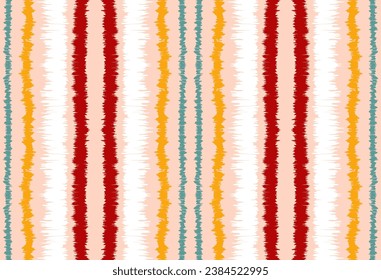 Ikat Streifen naht Muster. Nordischer Stil. Strandtuch gestrichen. Geometrische abstrakte Illustration, Tapete. Stammesethnische Vektorstruktur. Aztec-Stil. Folkstickerei. skandinavischer, afrikanischer Teppich.