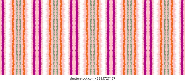 Ikat stripes seamles pattern. Nordic style. Striped beach towel. Geometric abstract illustration, wallpaper. Tribal ethnic vector texture. Aztec style. Folk embroidery. Scandinavian, African rug.