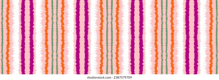 Patrón de rayas de ikat. Estilo nórdico. Toalla de playa rayada. Ilustración geométrica abstracta, fondo de pantalla. Textura vectorial étnica tribal. Estilo azteca. bordado popular. Escandinavia, alfombra africana.