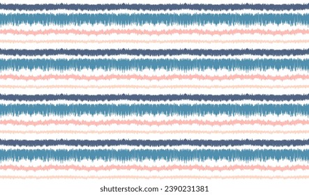 Ikat stripes seamles pattern. Nordic style. Striped beach towel. Geometric abstract illustration, wallpaper. Tribal ethnic vector texture. Aztec style. Folk embroidery. Scandinavian, African rug.