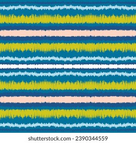 Ikat stripes seamles pattern. Nordic style. Striped beach towel. Geometric abstract illustration, wallpaper. Tribal ethnic vector texture. Aztec style. Folk embroidery. Scandinavian, African rug.