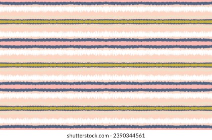 Ikat stripes seamles pattern. Nordic style. Striped beach towel. Geometric abstract illustration, wallpaper. Tribal ethnic vector texture. Aztec style. Folk embroidery. Scandinavian, African rug.