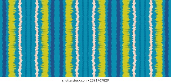 Patrón de rayas de ikat. Estilo nórdico. Toalla de playa rayada. Ilustración geométrica abstracta, fondo de pantalla. Textura vectorial étnica tribal. Estilo azteca. bordado popular. Escandinavia, alfombra africana.