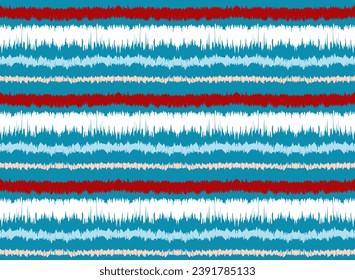 Patrón de rayas de ikat. Estilo nórdico. Toalla de playa rayada. Ilustración geométrica abstracta, fondo de pantalla. Textura vectorial étnica tribal. Estilo azteca. bordado popular. Escandinavia, alfombra africana.