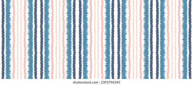 Patrón de rayas de ikat. Estilo nórdico. Toalla de playa rayada. Ilustración geométrica abstracta, fondo de pantalla. Textura vectorial étnica tribal. Estilo azteca. bordado popular. Escandinavia, alfombra africana.