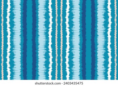 Patrón de rayas de ikat. Estilo nórdico. Toalla de playa rayada. Ilustración geométrica abstracta, fondo de pantalla. Textura vectorial étnica tribal. Estilo azteca. bordado popular. Escandinavia, alfombra africana.