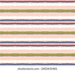 Ikat stripes seamles pattern. Nordic style. Striped beach towel. Geometric abstract illustration, wallpaper. Tribal ethnic vector texture. Aztec style. Folk embroidery. Scandinavian, African rug.