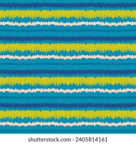 Ikat stripes seamles pattern. Nordic style. Striped beach towel. Geometric abstract illustration, wallpaper. Tribal ethnic vector texture. Aztec style. Folk embroidery. Scandinavian, African rug.