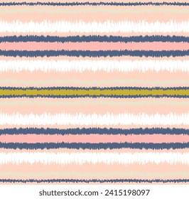 Ikat stripes seamles pattern. Nordic style. Striped beach towel. Geometric abstract illustration, wallpaper. Tribal ethnic vector texture. Aztec style. Folk embroidery. Scandinavian, African rug.