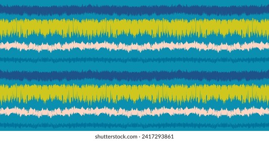 Ikat stripes seamles pattern. Nordic style. Striped beach towel. Geometric abstract illustration, wallpaper. Tribal ethnic vector texture. Aztec style. Folk embroidery. Scandinavian, African rug.