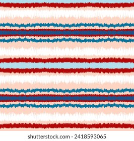 Patrón de rayas de ikat. Estilo nórdico. Toalla de playa rayada. Ilustración geométrica abstracta, fondo de pantalla. Textura vectorial étnica tribal. Estilo azteca. bordado popular. Escandinavia, alfombra africana.