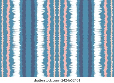 Ikat stripes seamles pattern. Nordic style. Striped beach towel. Geometric abstract illustration, wallpaper. Tribal ethnic vector texture. Aztec style. Folk embroidery. Scandinavian, African rug.