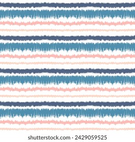 Ikat stripes seamles pattern. Nordic style. Striped beach towel. Geometric abstract illustration, wallpaper. Tribal ethnic vector texture. Aztec style. Folk embroidery. Scandinavian, African rug.