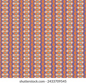 Ikat stripes seamles pattern. Nordic style. Striped beach towel. Geometric abstract illustration, wallpaper. Tribal ethnic vector texture. Aztec style. Folk embroidery. Scandinavian, African rug.