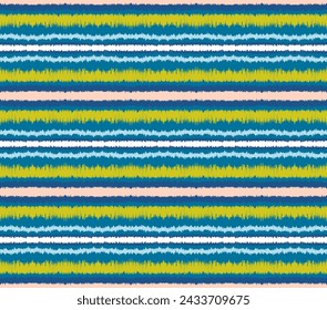 Ikat stripes seamles pattern. Nordic style. Striped beach towel. Geometric abstract illustration, wallpaper. Tribal ethnic vector texture. Aztec style. Folk embroidery. Scandinavian, African rug.