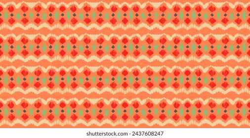 Ikat stripes seamles pattern. Nordic style. Striped beach towel. Geometric abstract illustration, wallpaper. Tribal ethnic vector texture. Aztec style. Folk embroidery. Scandinavian, African rug.