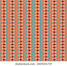 Ikat stripes seamles pattern. Nordic style. Striped beach towel. Geometric abstract illustration, wallpaper. Tribal ethnic vector texture. Aztec style. Folk embroidery. Scandinavian, African rug.