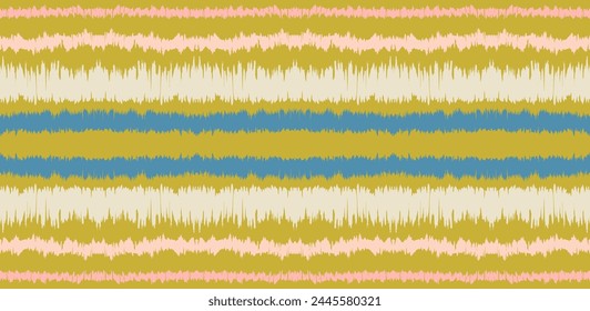 Ikat stripes seamles pattern. Nordic style. Striped beach towel. Geometric abstract illustration, wallpaper. Tribal ethnic vector texture. Aztec style. Folk embroidery. Scandinavian, African rug.