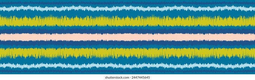 Ikat stripes seamles pattern. Nordic style. Striped beach towel. Geometric abstract illustration, wallpaper. Tribal ethnic vector texture. Aztec style. Folk embroidery. Scandinavian, African rug.