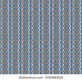 Ikat stripes seamles pattern. Nordic style. Striped beach towel. Geometric abstract illustration, wallpaper. Tribal ethnic vector texture. Aztec style. Folk embroidery. Scandinavian, African rug.