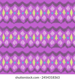 Ikat stripes seamles pattern. Nordic style. Striped beach towel. Geometric abstract illustration, wallpaper. Tribal ethnic vector texture. Aztec style. Folk embroidery. Scandinavian, African rug.