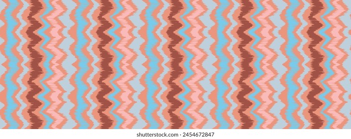 Ikat stripes seamles pattern. Nordic style. Striped beach towel. Geometric abstract illustration, wallpaper. Tribal ethnic vector texture. Aztec style. Folk embroidery. Scandinavian, African rug.