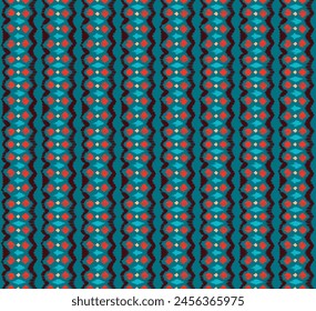 Patrón sin costuras de rayas Ikat. Estilo nórdico. Toalla de playa a rayas. Ilustración abstracta geométrica, Fondo de pantalla. Textura de Vector étnico tribal. Estilo azteca. Bordado de Folk. Alfombra escandinava africana.