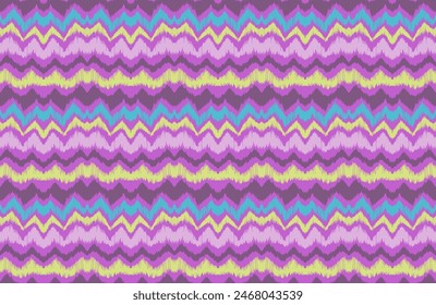 Ikat stripes seamles pattern. Nordic style. Striped beach towel. Geometric abstract illustration, wallpaper. Tribal ethnic vector texture. Aztec style. Folk embroidery. Scandinavian, African rug.