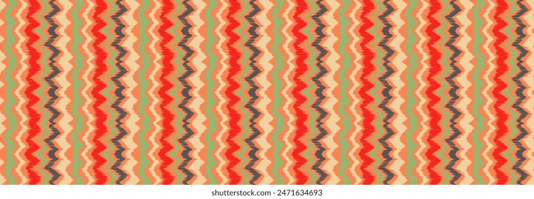 Ikat stripes seamles pattern. Nordic style. Striped beach towel. Geometric abstract illustration, wallpaper. Tribal ethnic vector texture. Aztec style. Folk embroidery. Scandinavian, African rug.