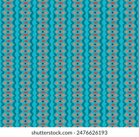 Ikat stripes seamles pattern. Nordic style. Striped beach towel. Geometric abstract illustration, wallpaper. Tribal ethnic vector texture. Aztec style. Folk embroidery. Scandinavian, African rug.