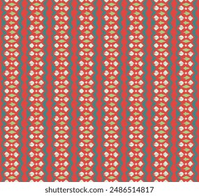 Ikat stripes seamles pattern. Nordic style. Striped beach towel. Geometric abstract illustration, wallpaper. Tribal ethnic vector texture. Aztec style. Folk embroidery. Scandinavian, African rug.