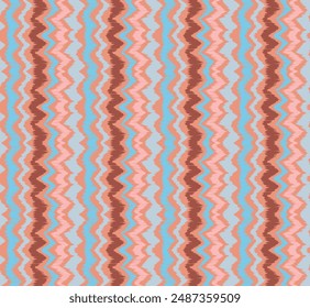 Ikat stripes seamles pattern. Nordic style. Striped beach towel. Geometric abstract illustration, wallpaper. Tribal ethnic vector texture. Aztec style. Folk embroidery. Scandinavian, African rug.
