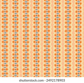 Ikat stripes seamles pattern. Nordic style. Striped beach towel. Geometric abstract illustration, wallpaper. Tribal ethnic vector texture. Aztec style. Folk embroidery. Scandinavian, African rug.
